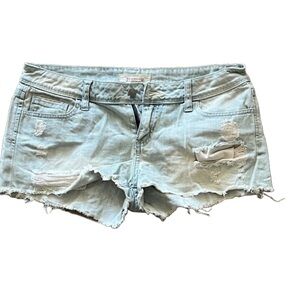 2.1 Denim Blue Jean Shorts Distressed Casual